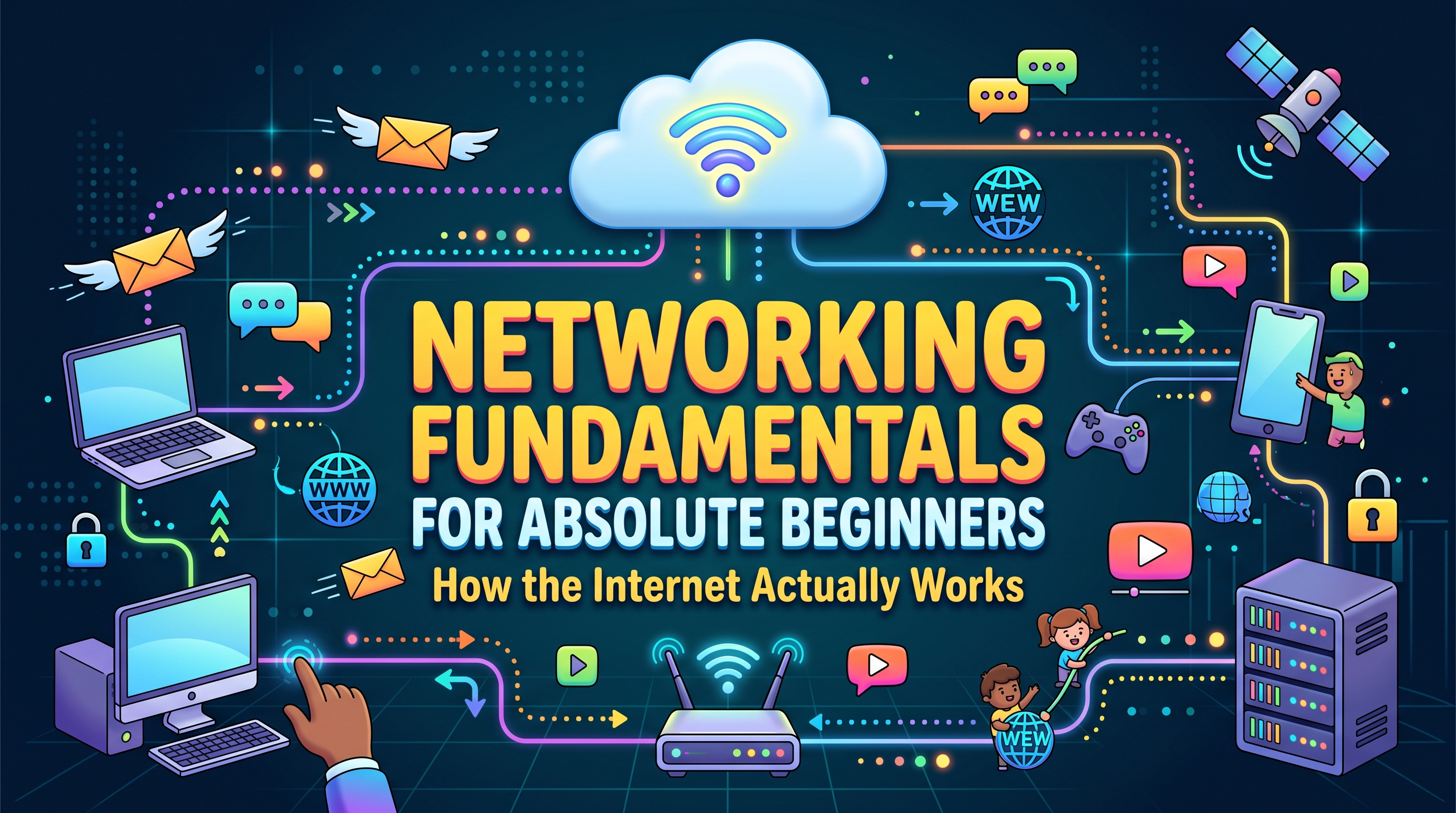 Networking Fundamentals for Absolute Beginners: How the Internet Actually Works - course cover